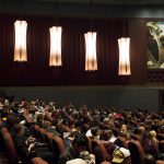 A large crowd in the IU Cinema, attending Double Exposure.