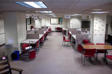 The Indiana Daily Student newsroom sits empty after the IDS moved to Franklin Hall.