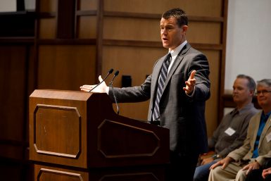 U.S. Sen. Todd Young, R-Ind., speaks during the ceremony.
