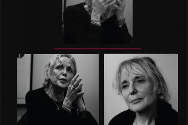 The cover of Black Camera showing three images of Claire Denis.
