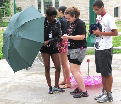 Students on the HSJI communications team worked on a video about the week's experiences. (Marah Harbison | The Media School)