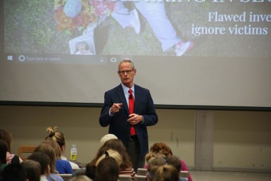 Times Publishing Company Chairman and CEO Paul Tash spoke at professor of practice Tom French's Behind the Prize class Monday night. Tash is a former member and chairman of the Pulitzer Prize Board.