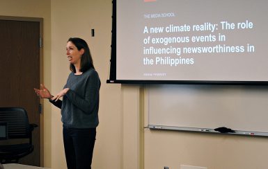 Assistant professor Suzannah Evans Comfort used the Philippines as a location for exploring climate communication. (Kristen Braselton | The Media School)