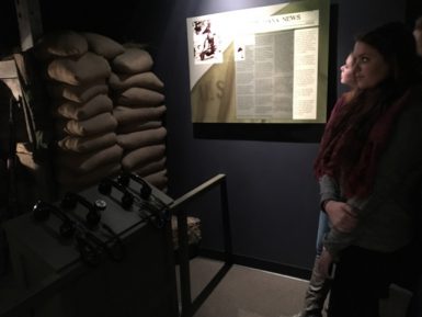 Students saw displays of World War II-era equipment and artifacts at the museum in Dana. (Kathrine Schulze | The Media School)