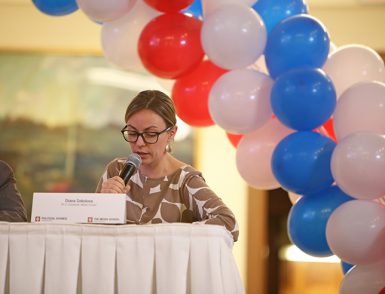 Doctoral student Diana Sokolova, who is from Russia, explained how the presidential campaign is viewed in that country. (Emma Knutson | The Media School)
