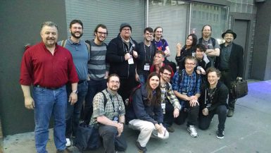 The group of professors, students and alumni from The Media School networked with pros during the GDC. (Courtesy photo)