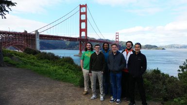 From left, students Jacob Koonce, Indiana Reed, Jonathan Brown, Joseph Adams, Kees Luyendijk and a friend they met at the conference, Solomon Liu, 