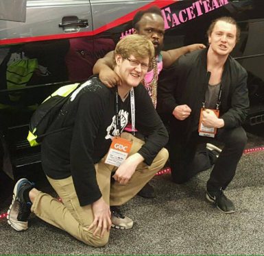 Dakota Hotchkiss (left) and Max Couch (right) met up with a representative from Faceteam. (Courtesy photo)