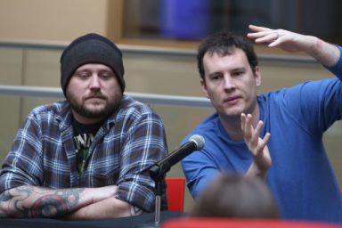 Co-executive producer Tyler Andrews (left) and director Shawn Keller (right) screened the pilot episode of their new show and discussed the production process.