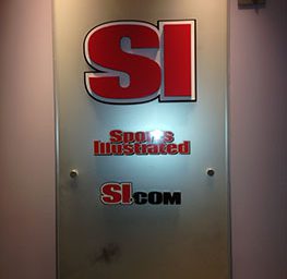 The Sports Illustrated sign in their New York office.