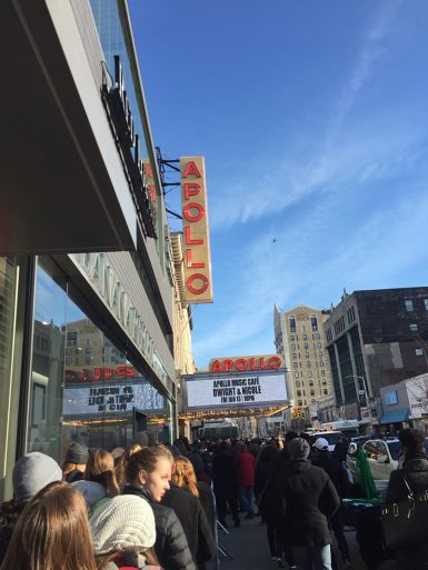 Students heard the Martin Luther King Day program at the Apollo Theater. (Audrie Osterman | The Media School)