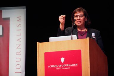 Nazario practiced "immersive journalism," riding tops of freight trains across Mexico alongside migrants headed to the U.S. “I think if there’s an important story to tell that the public really needs to be informed about and could potentially lead to positive changes, I think it’s worth taking some risk,” she said. (Grayson Harbour | The Media School)