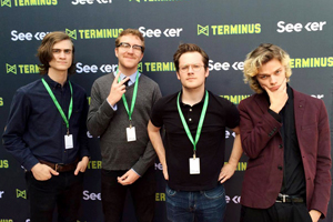 From left, Matt Leetz, TJ Jaeger, Hunter Huddleston and Nick Gresens made sure they captured the moment at the Terminus film festival for Campus MovieFest.