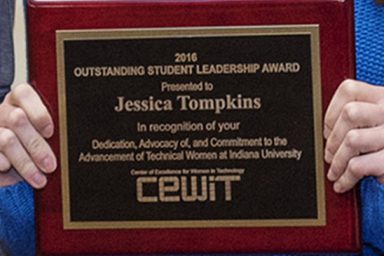 Outstanding Student Leadership Award plaque
