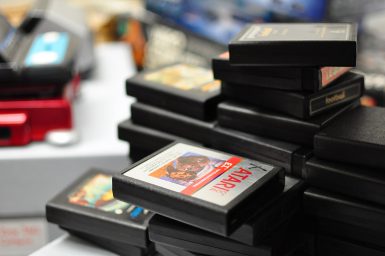 The library is also building an archive of video game magazines, currently stashed in 78 boxes holding more than 8,000 issues. (Michael Williams | The Media School)