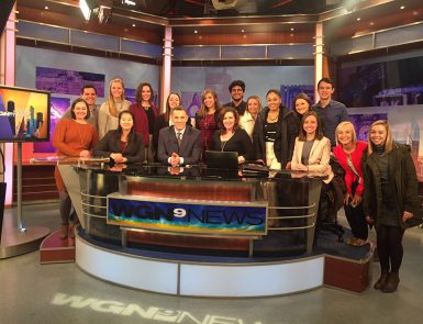 Media School Student Ambassadors and Ernie Pyle Scholars toured media groups in Chicago. (Audrie Osterman | The Media School)