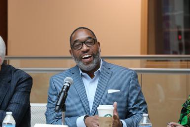 Marvin Hill, national public relations manager at Humana, speaks to the audience during the "Diversity is the Future" panel.