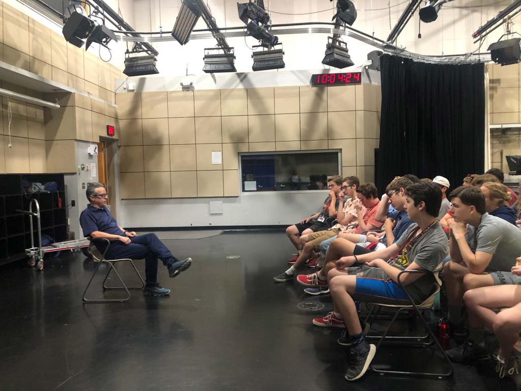 Screenwriter and film producer Angelo Pizzo, best known for the movies "Hoosiers" and "Rudy," guest lectures at the Digital Cinema Academy. 
