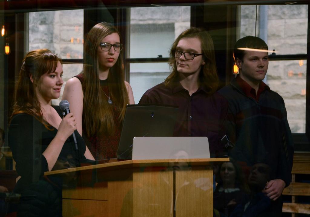 Autumn Almeida, Jocelyn Eads, Kyle Buswell and Blake Sunderland present "Woebegone Woods."