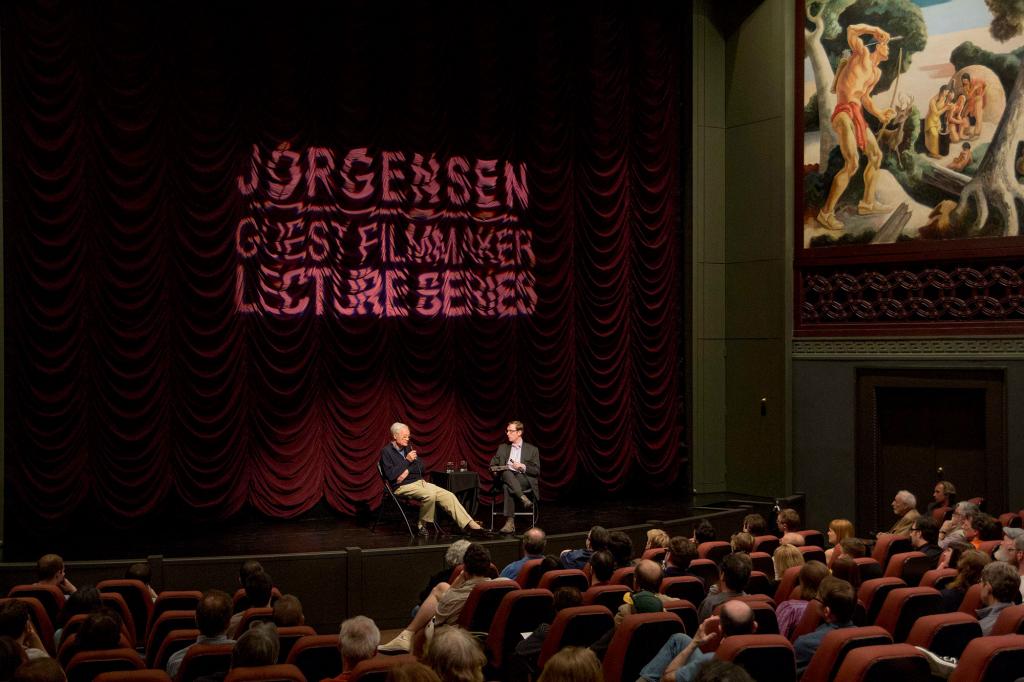 David Churh and Roger Corman on the IU Cinema stage