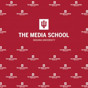 Media School logo step-and-repeat