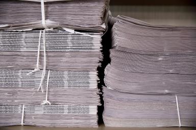 A stack of newspapers