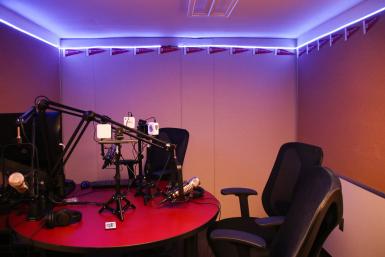 A podcast studio