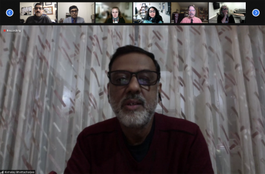 Screenshot of Zoom democracy seminar