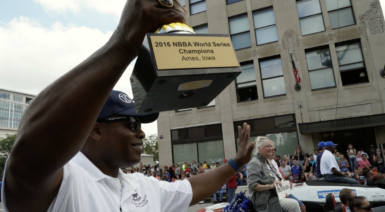 World Series trophy makes it to the Heartland